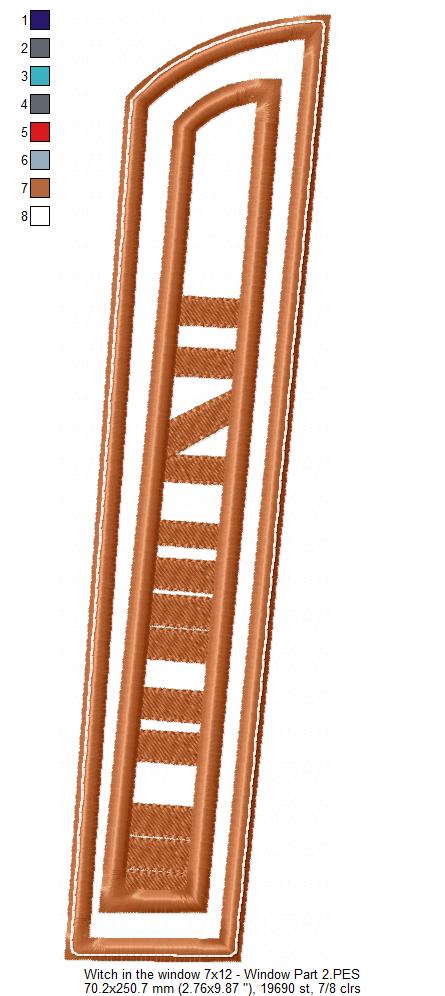 Witch in the Window Ornament - ITH Project - Machine Embroidery Design