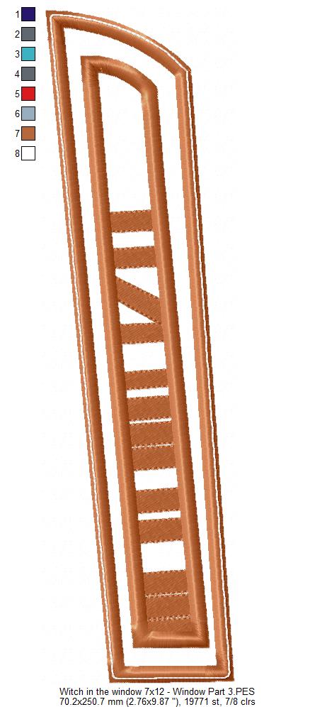 Witch in the Window Ornament - ITH Project - Machine Embroidery Design