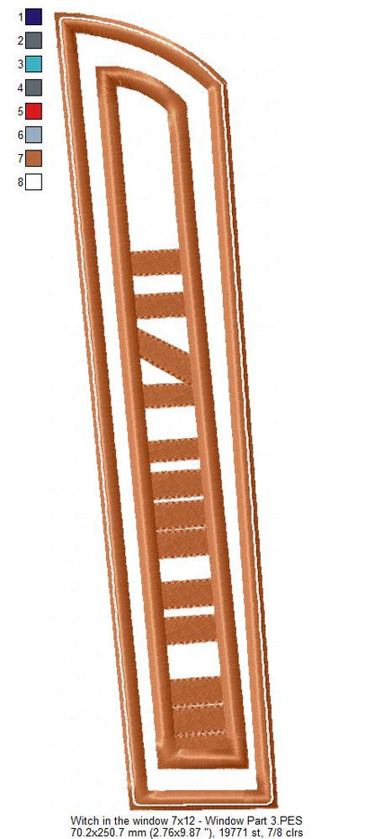 Witch in the Window Ornament - ITH Project - Machine Embroidery Design