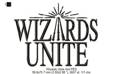Wizards Unite - Fill Stitch - Machine Embroidery Design