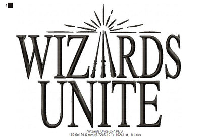 Wizards Unite - Fill Stitch - Machine Embroidery Design