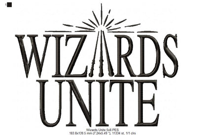 Wizards Unite - Fill Stitch - Machine Embroidery Design