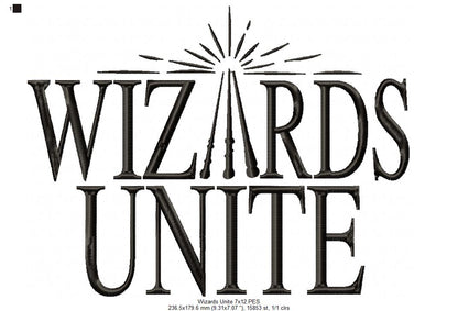 Wizards Unite - Fill Stitch - Machine Embroidery Design
