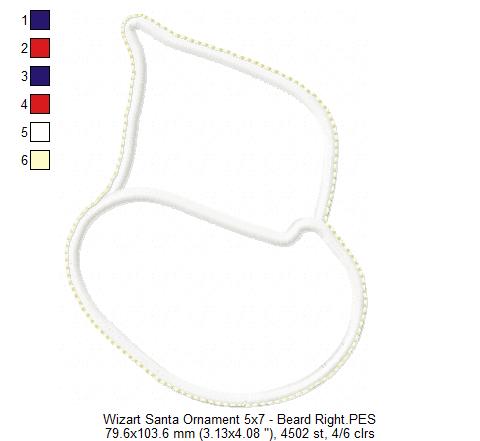 Wizard Santa Ornament - ITH Project - Machine Embroidery Design