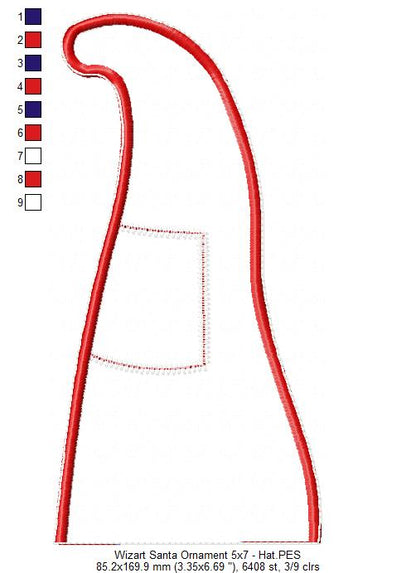 Wizard Santa Ornament - ITH Project - Machine Embroidery Design