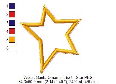 Wizard Santa Ornament - ITH Project - Machine Embroidery Design