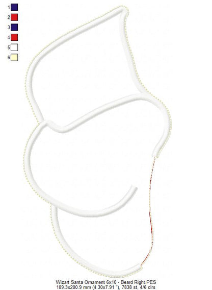 Wizard Santa Ornament - ITH Project - Machine Embroidery Design