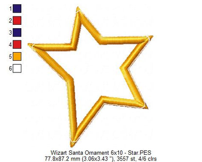 Wizard Santa Ornament - ITH Project - Machine Embroidery Design