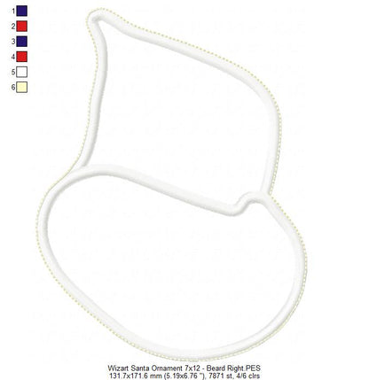 Wizard Santa Ornament - ITH Project - Machine Embroidery Design
