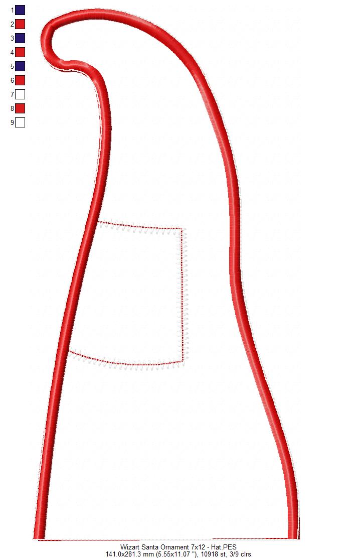 Wizard Santa Ornament - ITH Project - Machine Embroidery Design