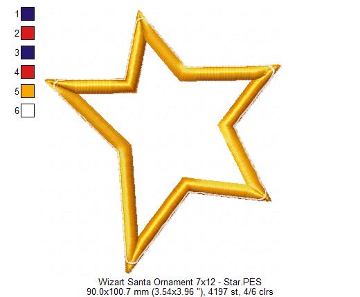 Wizard Santa Ornament - ITH Project - Machine Embroidery Design