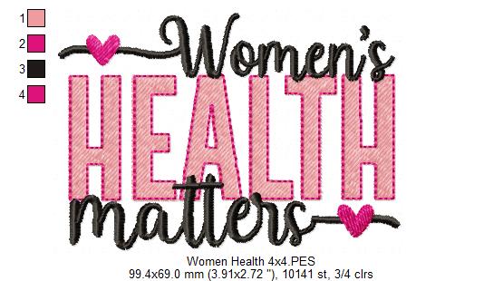 Women's Health Matters - Fill Stitch - Machine Embroidery Design