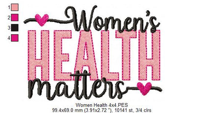 Women's Health Matters - Fill Stitch - Machine Embroidery Design