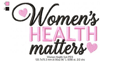 Women's Health Matters - Satin Stitch - Machine Embroidery Design