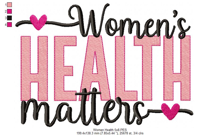 Women's Health Matters - Fill Stitch - Machine Embroidery Design