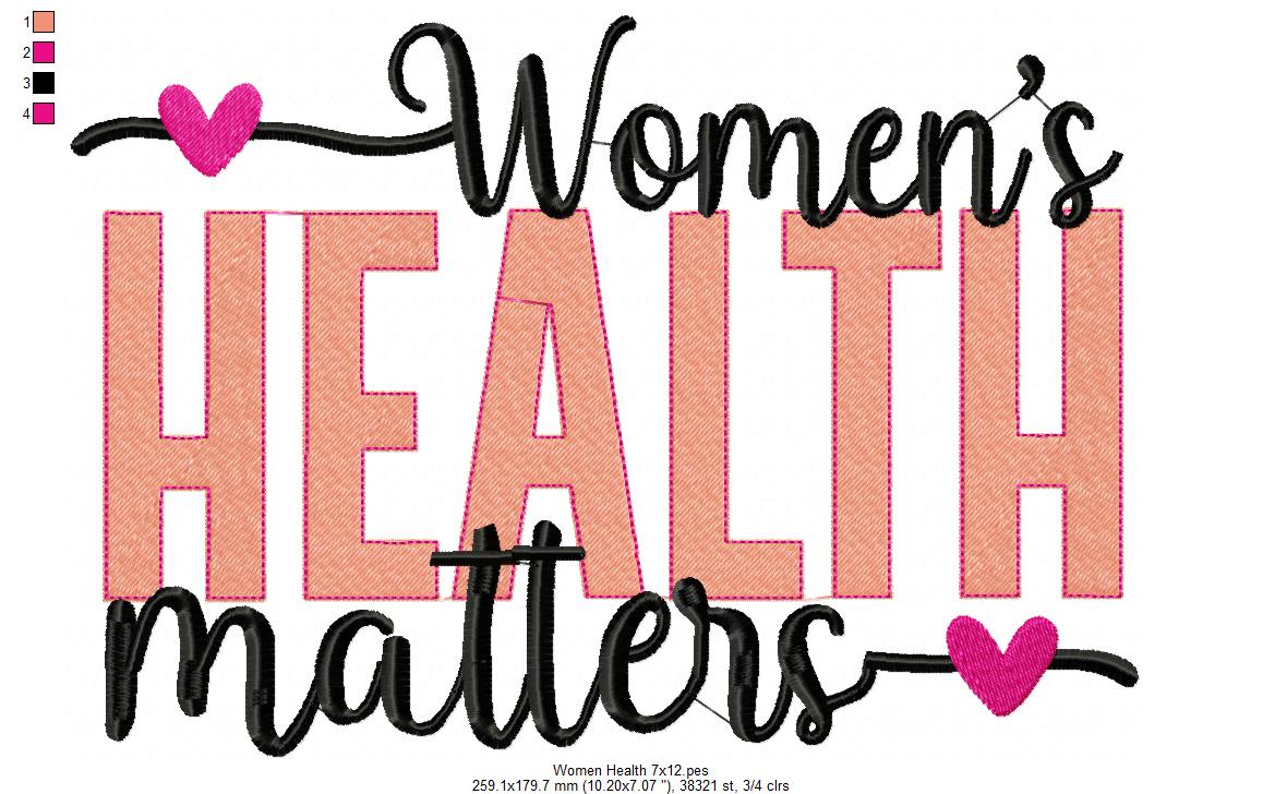 Women's Health Matters - Fill Stitch - Machine Embroidery Design