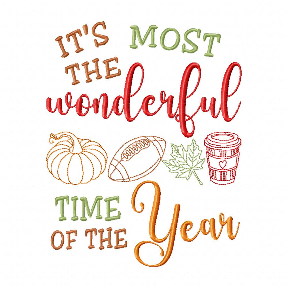 It's the Most Wonderful Time of the Year - Sketch Stitch - Machine Embroidery Design