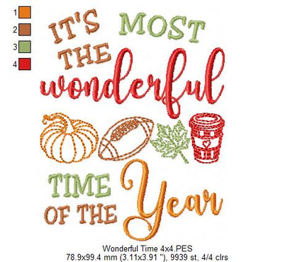 It's the Most Wonderful Time of the Year - Sketch Stitch - Machine Embroidery Design
