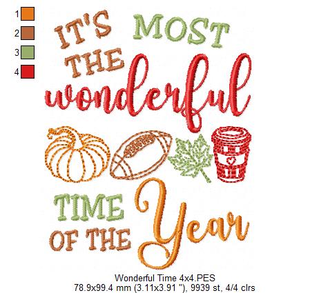 It's the Most Wonderful Time of the Year - Sketch Stitch - Machine Embroidery Design