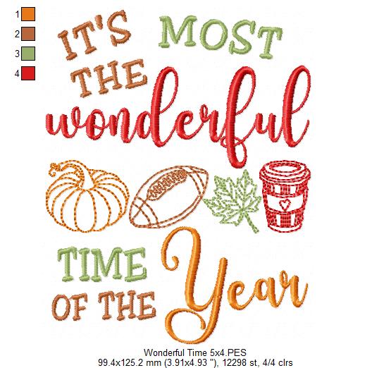 It's the Most Wonderful Time of the Year - Sketch Stitch - Machine Embroidery Design