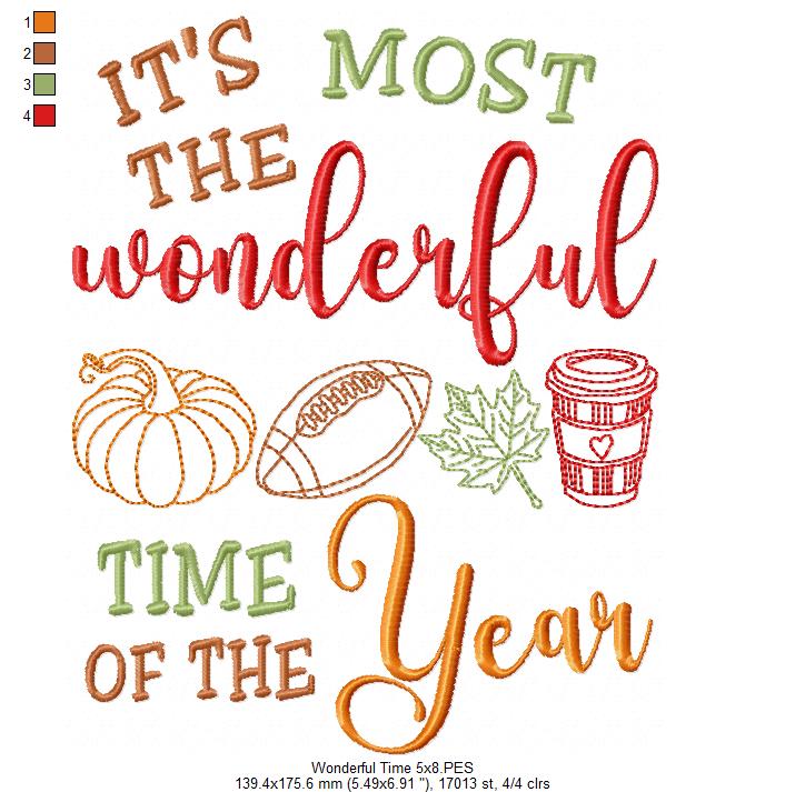 It's the Most Wonderful Time of the Year - Sketch Stitch - Machine Embroidery Design