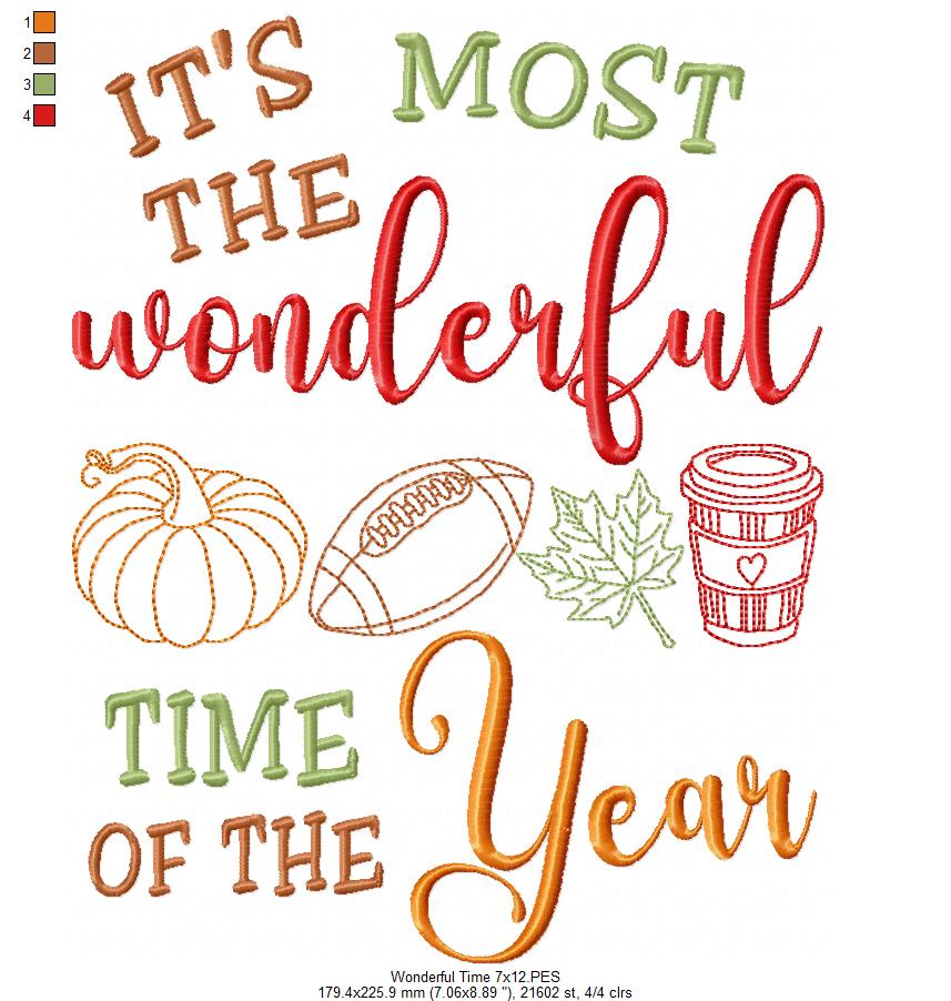 It's the Most Wonderful Time of the Year - Sketch Stitch - Machine Embroidery Design