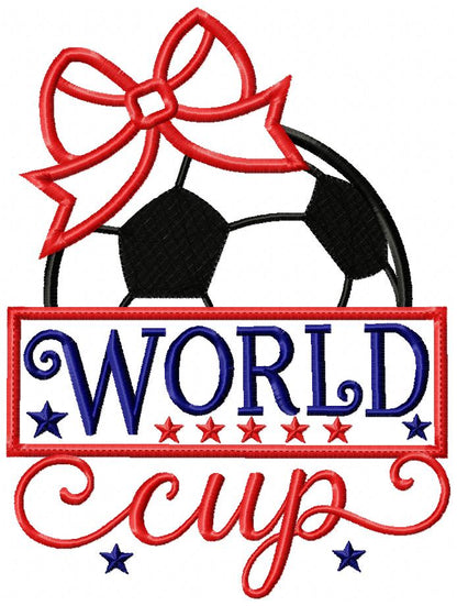 Patriotic World Cup - Appliqué - Machine Embroidery Design