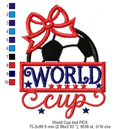 Patriotic World Cup - Appliqué - Machine Embroidery Design