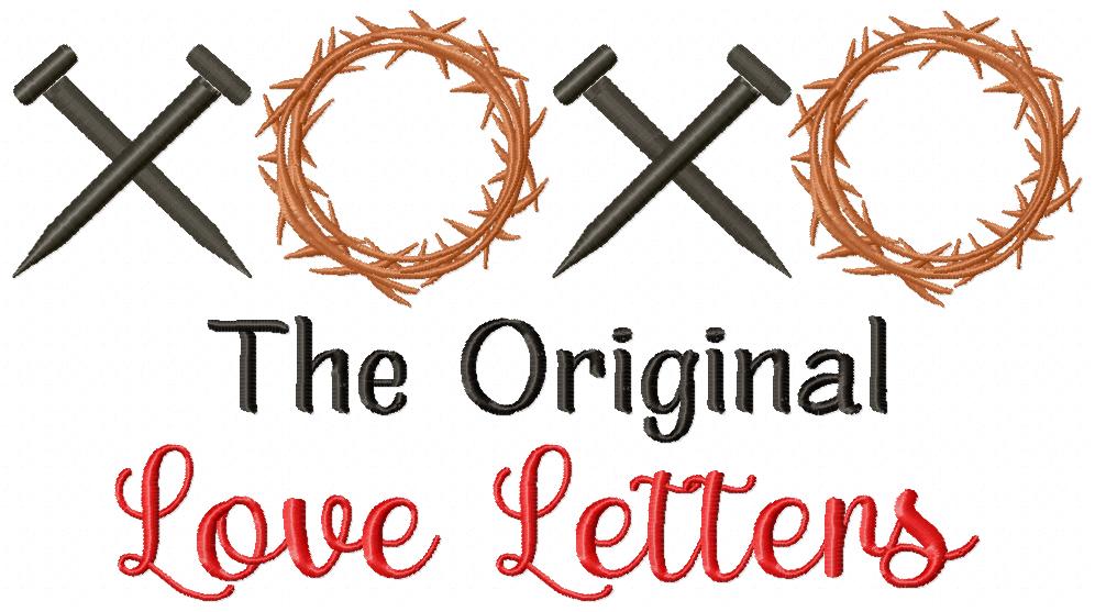 XOXO The Original Love Letters - Fill Stitch - Machine Embroidery Design