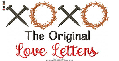 XOXO The Original Love Letters - Fill Stitch - Machine Embroidery Design