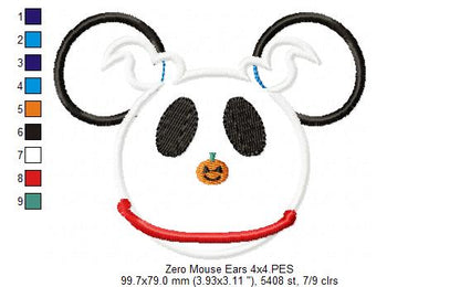 Mouse Ears Boy as Zero - Applique Machine Embroidery Design