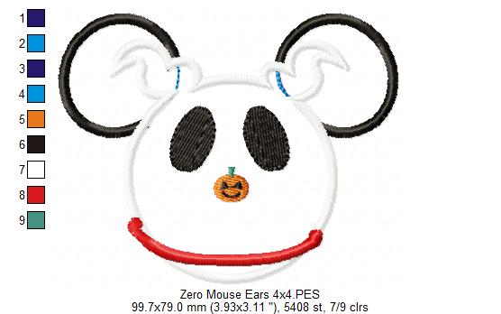 Mouse Ears Boy as Zero - Applique Machine Embroidery Design