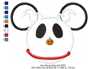 Mouse Ears Boy as Zero - Applique Machine Embroidery Design