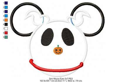 Mouse Ears Boy as Zero - Applique Machine Embroidery Design