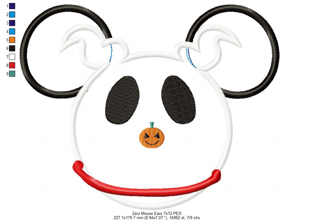 Mouse Ears Boy as Zero - Applique Machine Embroidery Design