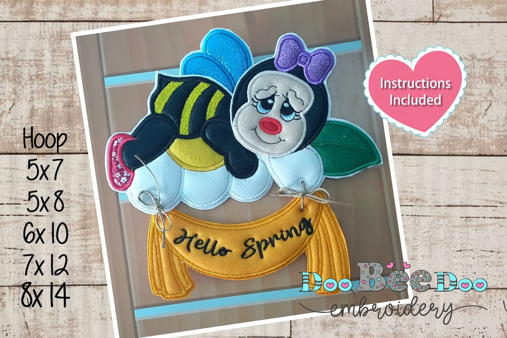 Bee Hello Spring - ITH Project - Machine Embroidery Design