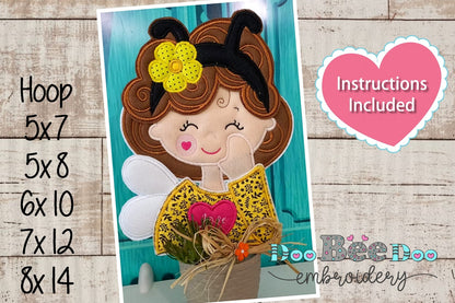 Bee Love Mothers Day Ornament - ITH Project - Machine Embroidery Design