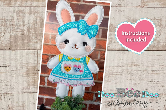 Cute Girl Rabbit - ITH Project - Machine Embroidery Design