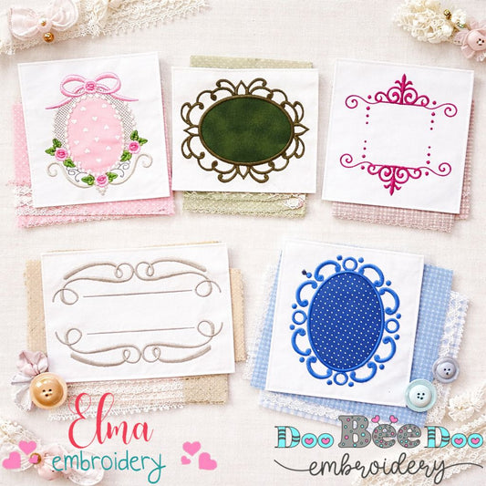 Elegant Frame Collection – Appliqué & Fill Stitch – Machine Embroidery Design