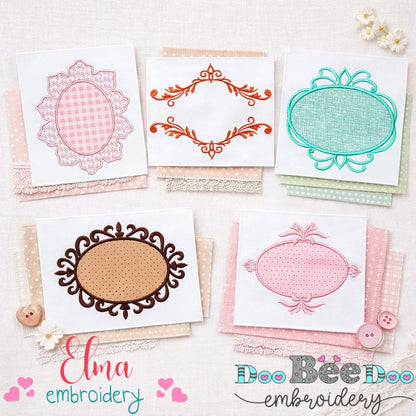 Elegant Frame Collection – Appliqué & Fill Stitch – Machine Embroidery Design