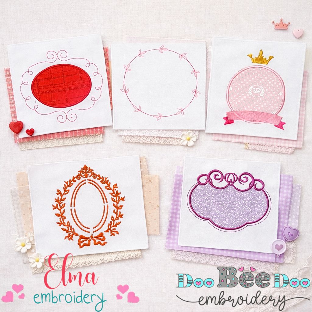 Elegant Frame Collection – Appliqué & Fill Stitch – Machine Embroidery Design