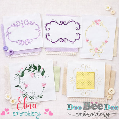 Elegant Frame Collection – Appliqué & Fill Stitch – Machine Embroidery Design