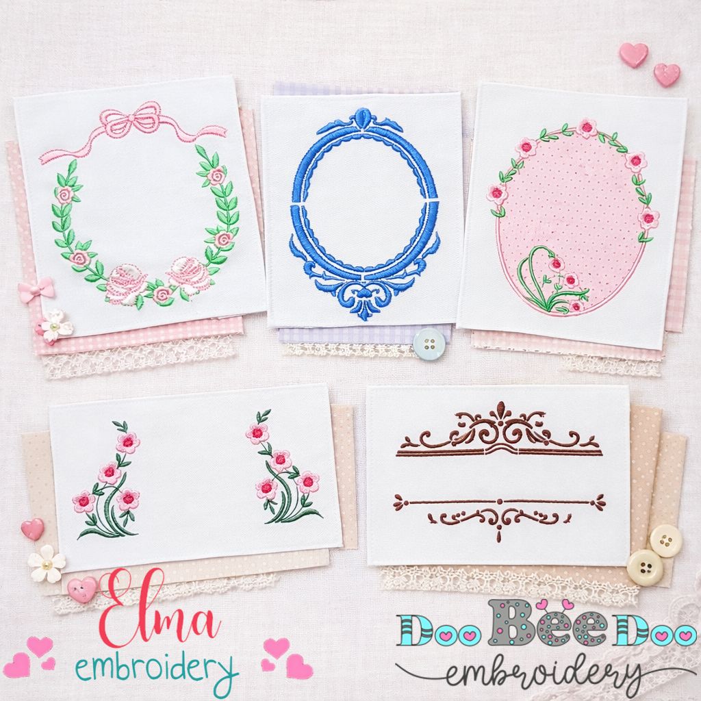 Elegant Frame Collection – Appliqué & Fill Stitch – Machine Embroidery Design