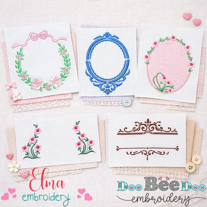 Elegant Frame Collection – Appliqué & Fill Stitch – Machine Embroidery Design