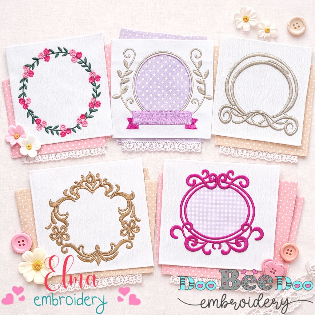 Elegant Frame Collection – Appliqué & Fill Stitch – Machine Embroidery Design