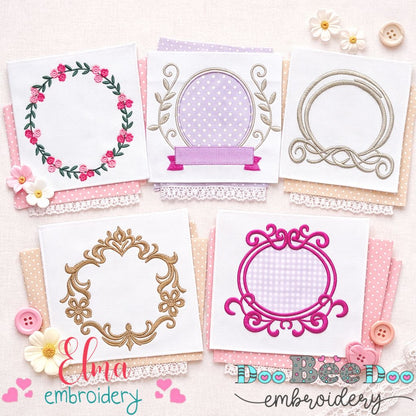 Elegant Frame Collection – Appliqué & Fill Stitch – Machine Embroidery Design