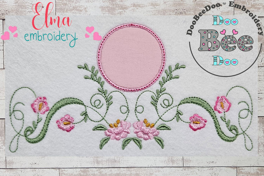 Fancy Floral Frame - Fill Stitch - Machine Embroidery Design