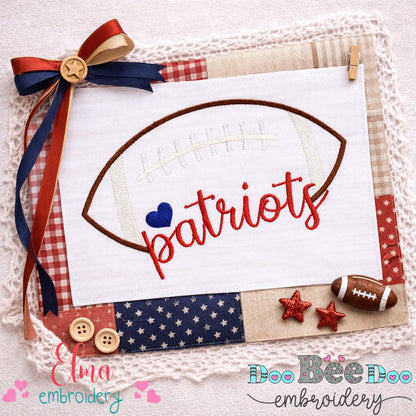 Football Patriots Ball - Fill Stitch - Machine Embroidery Design