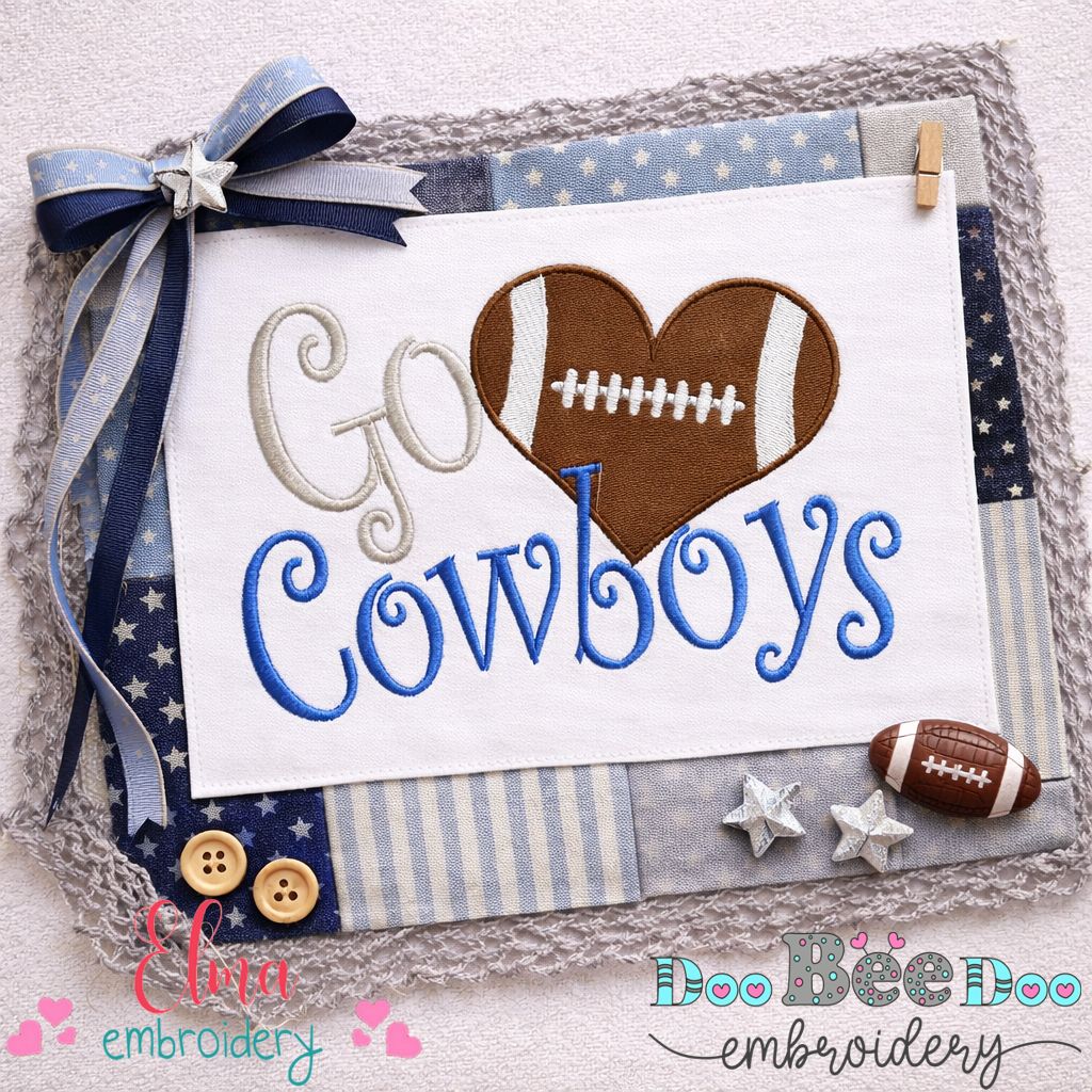Go Cowboys – Fill Stitch – Machine Embroidery Design
