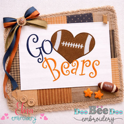 Go Bears – Fill Stitch – Machine Embroidery Design